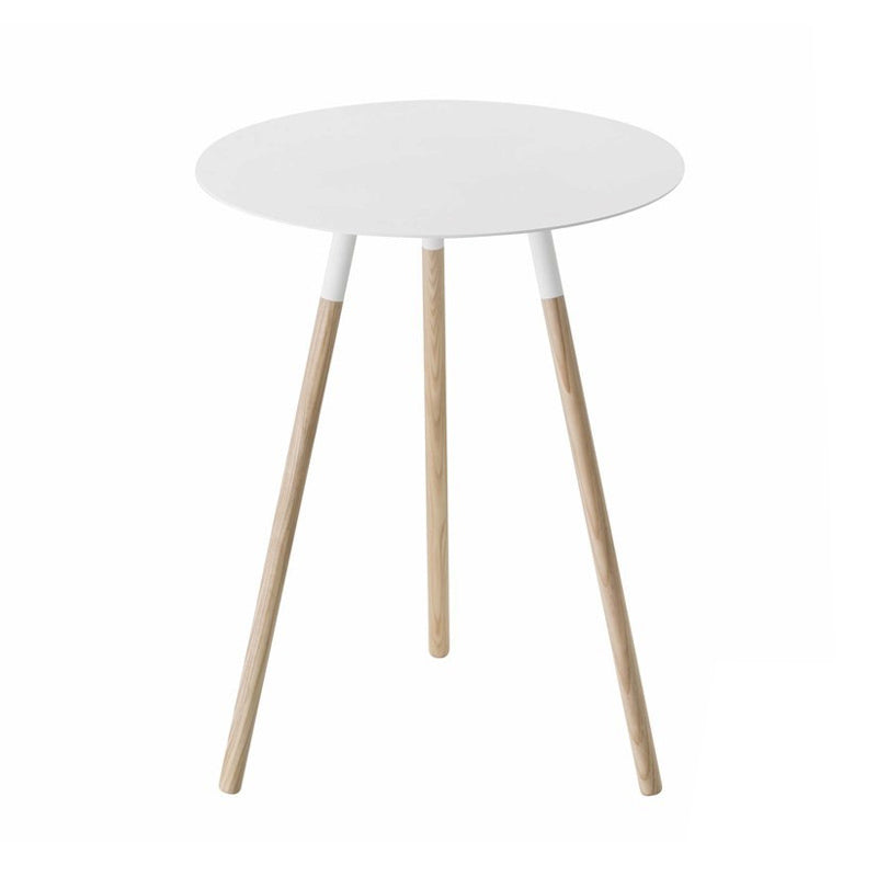 Mesa auxiliar metálica con patas madera Yamazaki